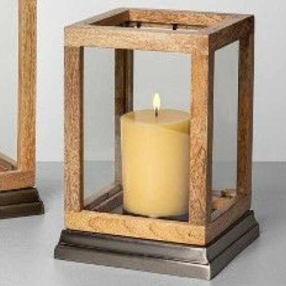 Magnolia Home - Hearth & Hand - Mango Wood & Glass Lantern - Picture 7 of 13